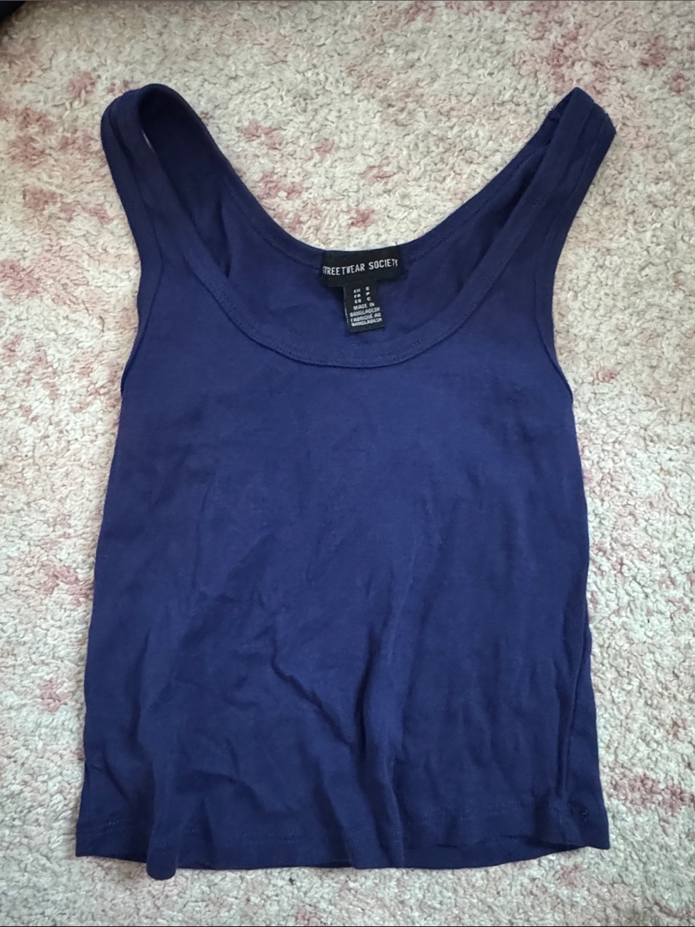 Women's Navy Scoop Neck Tank Top streetwear society size small
